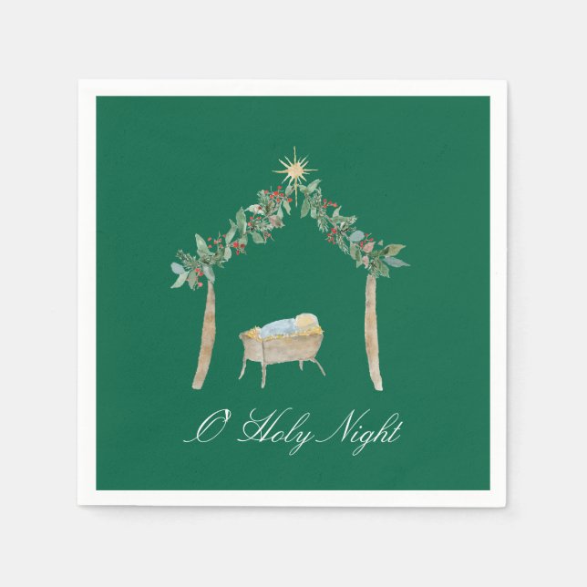 Watercolor Nativity  Napkins (Front)