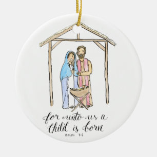 Watercolor Nativity Ornament