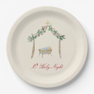 Watercolor Nativity  Paper Plates