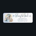 Watercolor Nativity Scene Glory to God Christmas Label<br><div class="desc">Glory to God. Cute christmas design featuring trendy script and watercolor Nativity Scene. The text can easily be personalized for a unique one of a kind design for your holiday day.</div>