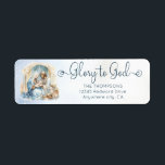 Watercolor Nativity Scene Glory to God Christmas Label<br><div class="desc">Glory to God. Cute christmas design featuring trendy script and watercolor Nativity Scene. The text can easily be personalized for a unique one of a kind design for your holiday day.</div>