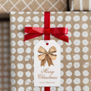 Watercolor Natural Burlap Bow Gift Tags
