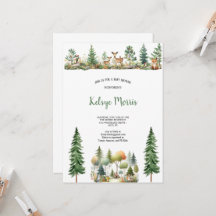 WATERCOLOR NATURAL Woodland FOREST BabySHOWER