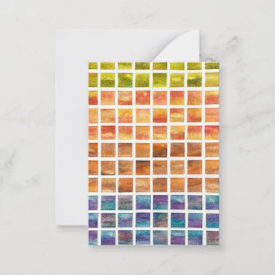 Watercolor Nature 4 Seasons Squares  Note Card