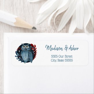 Watercolor Nature Art Winter Fall Woodland Owl 