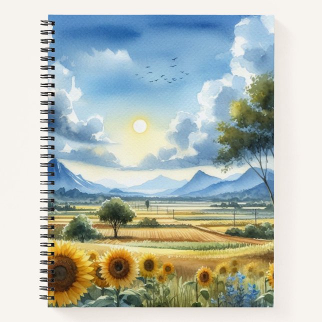 Watercolor Nature Images  Notebook (Front)
