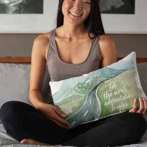 Watercolor Nature Let's The Next Adventure Begin Accent Pillow