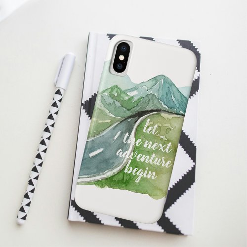 Watercolor Nature Lets The Next Adventure Begin iPhone XS Case
