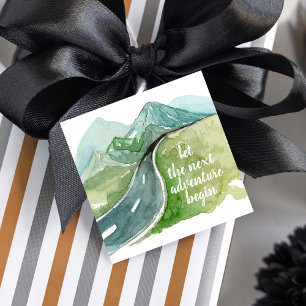 Watercolor Nature Let's The Next Adventure Begin Favor Tags