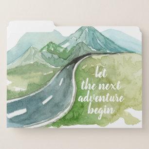 Watercolor Nature Let's The Next Adventure Begin File Folder