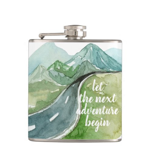 Watercolor Nature Lets The Next Adventure Begin Flask