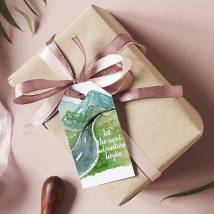 Watercolor Nature Let's The Next Adventure Begin Gift Tags