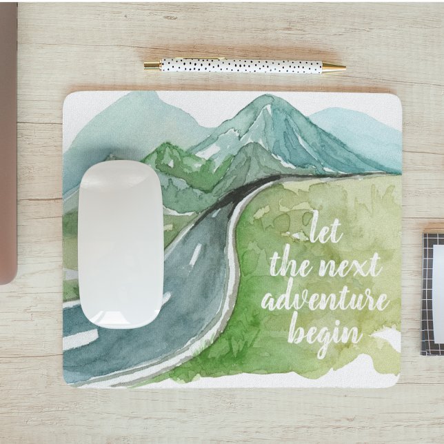 Watercolor Nature Let's The Next Adventure Begin Mouse Pad (Creator Uploaded)