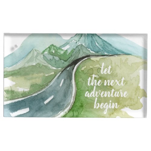Watercolor Nature Lets The Next Adventure Begin Place Card Holder