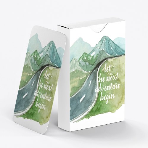 Watercolor Nature Lets The Next Adventure Begin Playing Cards