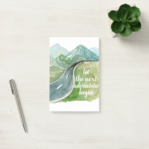 Watercolor Nature Lets The Next Adventure Begin Post_it Notes