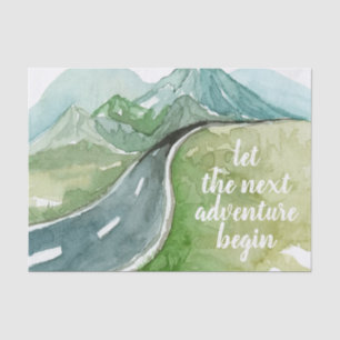 Watercolor Nature Let's The Next Adventure Begin Tissue Paper