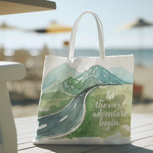 Watercolor Nature Let's The Next Adventure Begin Tote Bag
