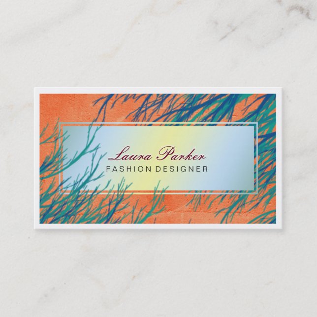Watercolor Nature Tree Professional Clean Business Card (Front)