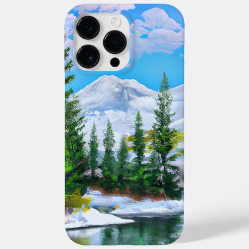 Watercolor Nature Winter Snowfall Painting Case_Mate iPhone 14 Pro Max Case