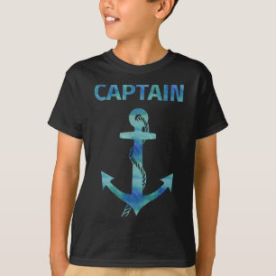 Watercolor Nautical Anchor Captain Sailing Boating T-Shirt