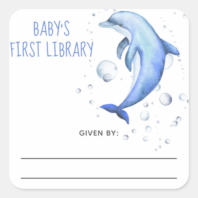 Watercolor nautical - baby shower bookplate (Front)