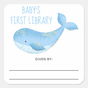 Watercolor nautical - baby shower bookplate
