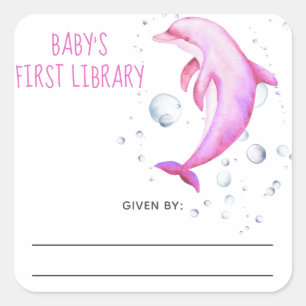 Watercolor nautical - baby shower bookplate