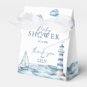 Watercolor Nautical Baby Shower Thank You Favor Boxes