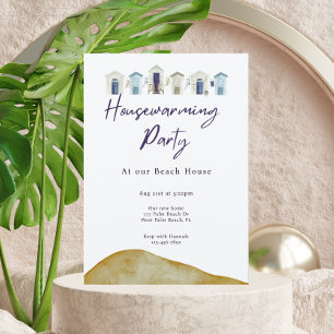 Watercolor Nautical Beach Housewarming Party  Invitation