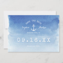 Watercolor nautical beach wedding save the date