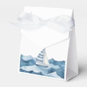 Watercolor Nautical Birthday Party Favor Boxes