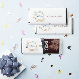 Watercolor Nautical Birthday Party Hershey Bar Favors