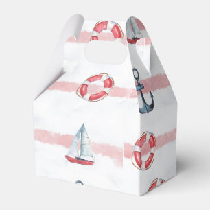 Watercolor Nautical Boy Birthday Party Favor Boxes