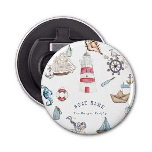 Watercolor Nautical Elements Sailor Bottle Opener