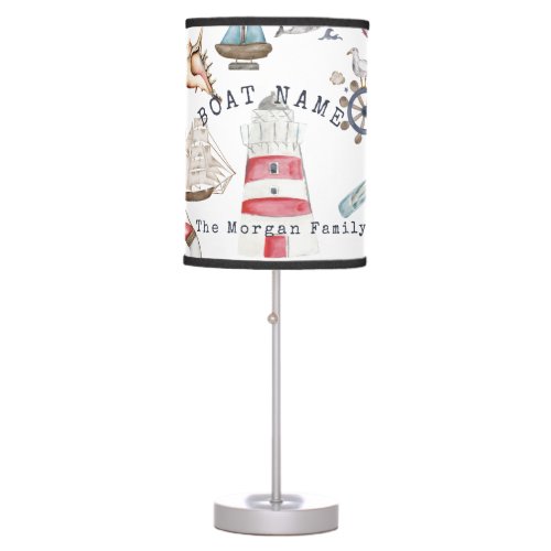 Watercolor Nautical Elements Sailor Table Lamp