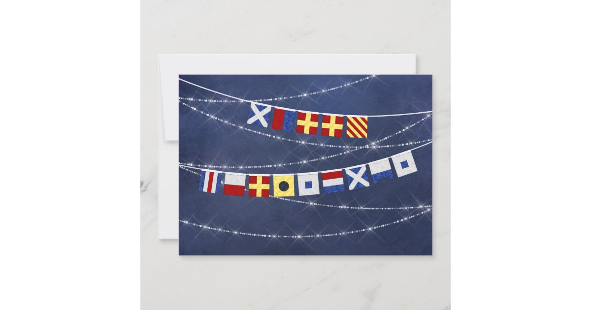 Watercolor Nautical Flag Merry Christmas Photo Holiday Card | Zazzle.com