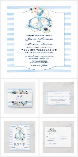 Light Blue Nautical Wedding Suite Full Collection