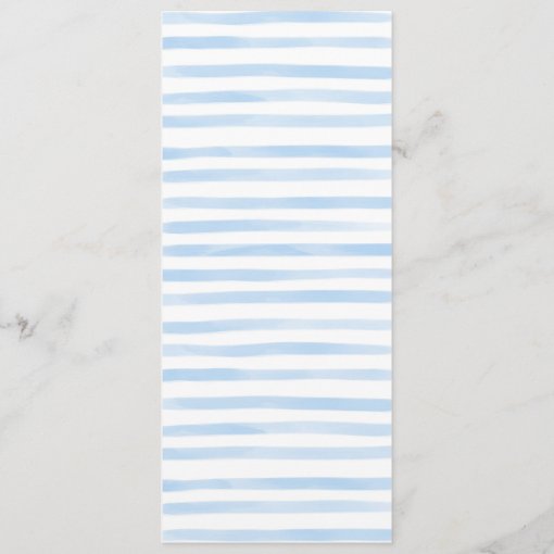Watercolor Nautical Floral Anchor Blue Stripes Menu Zazzle