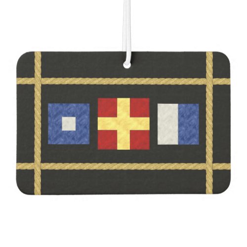 Watercolor Nautical Maritime Signal Flag Monogram Air Freshener