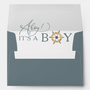 Watercolor Nautical Modern Baby Shower Envelope