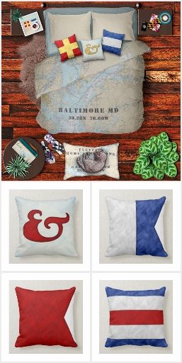 Watercolor Nautical Monogram Flags Collection