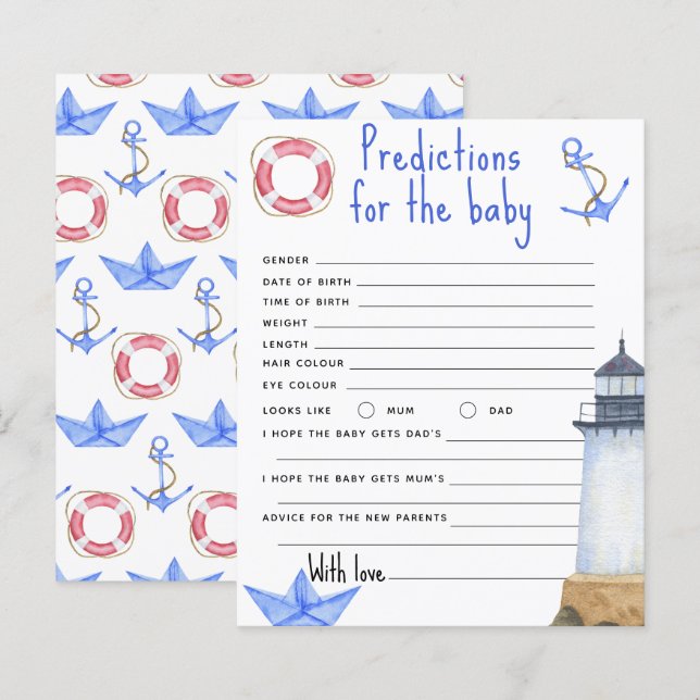 Watercolor nautical - predictions and advice baby (Front/Back)