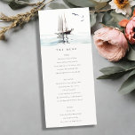 Watercolor Nautical Sail Yacht Wedding Menu Card<br><div class="desc">For any further customisation or any other matching items,  please feel free to contact me at yellowfebstudio@gmail.com</div>