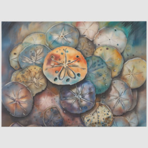 Watercolor Nautical Sand Dollar Decoupage Paper