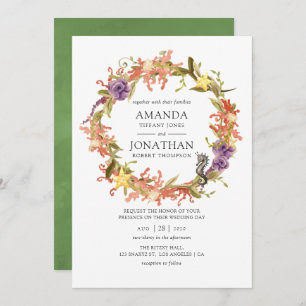 Watercolor Nautical Seaweed Wedding Invitation
