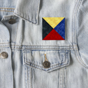 Watercolor Nautical Signal Maritime Flag Button