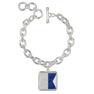 Watercolor Nautical Signal Maritime Flag Charm Bracelet