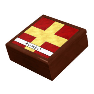 Watercolor Nautical Signal Maritime Flag Gift Box