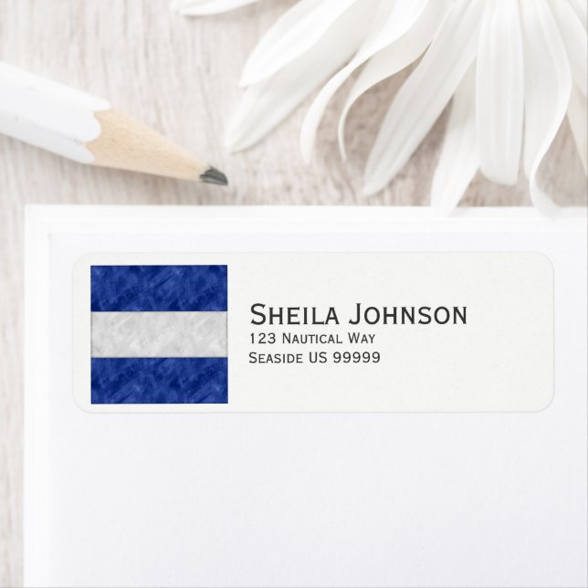 Watercolor Nautical Signal Maritime Flag Label (Insitu)